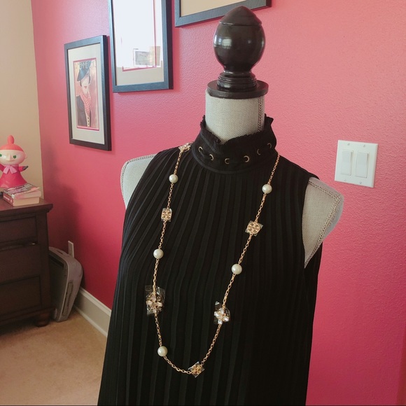 Tory Burch Pearl Crystal Long Necklace - Picture 6 of 8